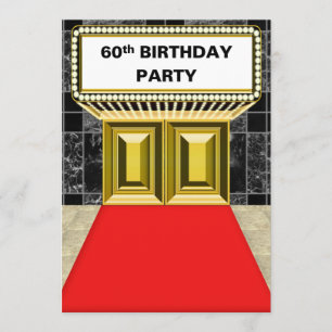 Broadway Marquee Red Carpet 60. Geburtstagsparty Einladung