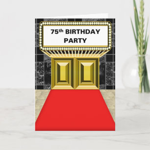 Broadway Marquee Red Carpet 75. Geburtstagsparty Karte