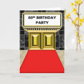 Broadway Marquee Red Carpet 80 th Birthday Party Karte (Gelbe Blume)