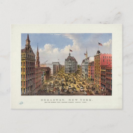 Broadway, New York by Currier & Ives (1875) Postkarte (Vorderseite)