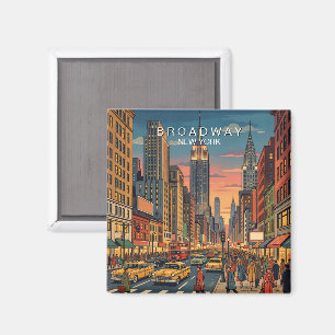 Broadway New York Reise Kunst Vintage Magnet