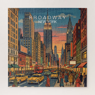 Broadway New York Reise Kunst Vintage Puzzle