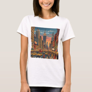 Broadway New York Reise Kunst Vintage T-Shirt