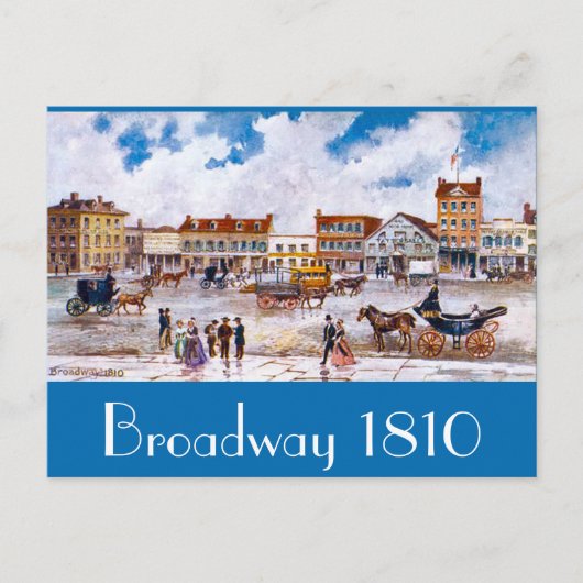 Broadway NYC 1810 Postkarte (Vorderseite)