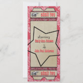 Broadway Playbill Ticket Wedding Raspberry Pink Einladung (Rückseite)