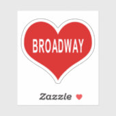 BROADWAY Rote Liebe Herz Vinyl Sticker (Blatt)