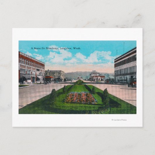 Broadway SceneLongview, WA Postkarte (Vorderseite)