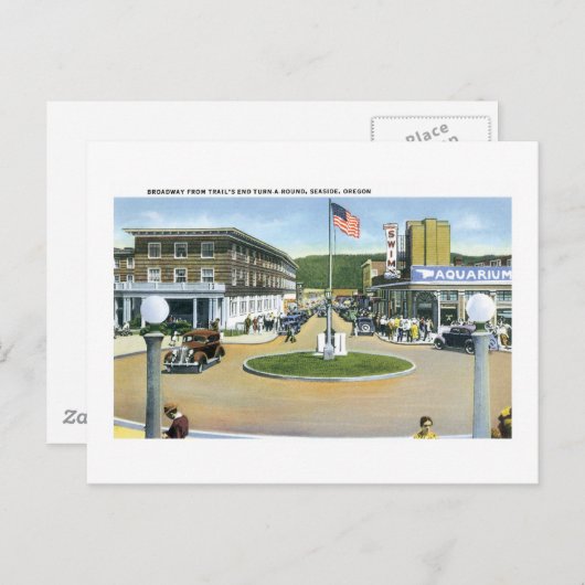 Broadway, Seaside, Oregon Postkarte (Vorne/Hinten)