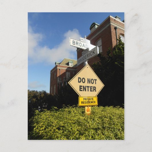 Broadway St & Broderick St, San Francisco, CA Postkarte (Vorderseite)