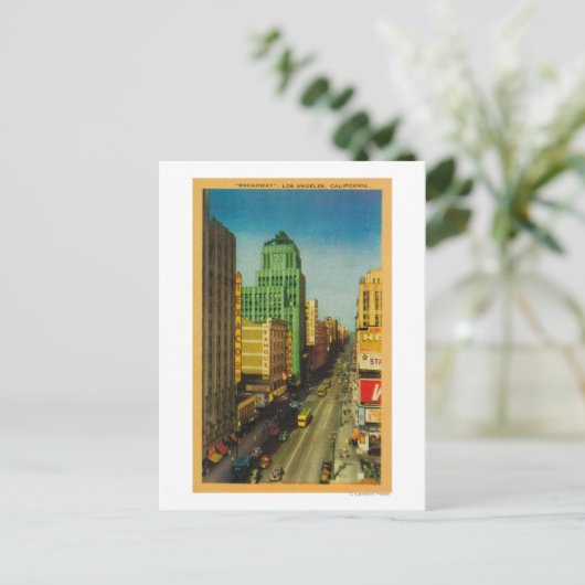 Broadway Street in Los Angeles, CA Postkarte (Stehend Vorderseite)
