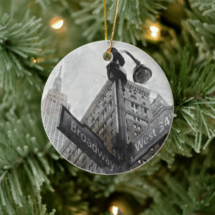 Broadway Street Sign Ornament - Watercolor NYC