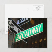 Broadway Street Sign Postkarte (Vorne/Hinten)