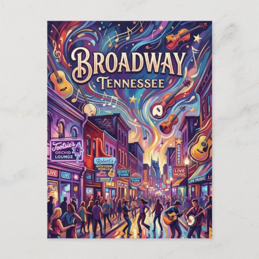 Broadway Tennessee Postkarte (Vorderseite)
