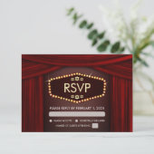 Broadway Themed Bat Mitzvah UAWG RSVP Karte (Stehend Vorderseite)