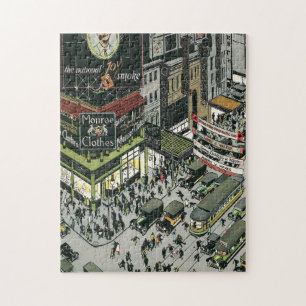 Broadway, Times Square, New Yorker Straßen nachts Puzzle