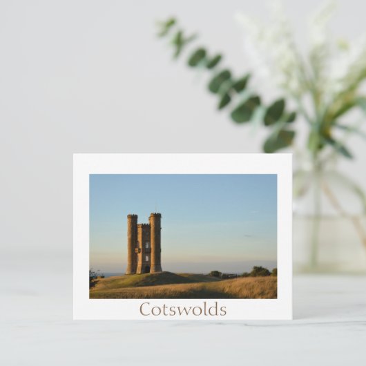 Broadway Turm in der Cotswolds-Textpostkarte Postkarte (Stehend Vorderseite)
