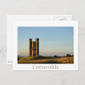 Broadway Turm in der Cotswolds-Textpostkarte Postkarte (Vorne/Hinten)