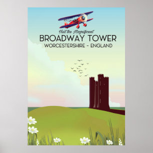 Broadway-Turm Worcestershire Reiseplakat Poster