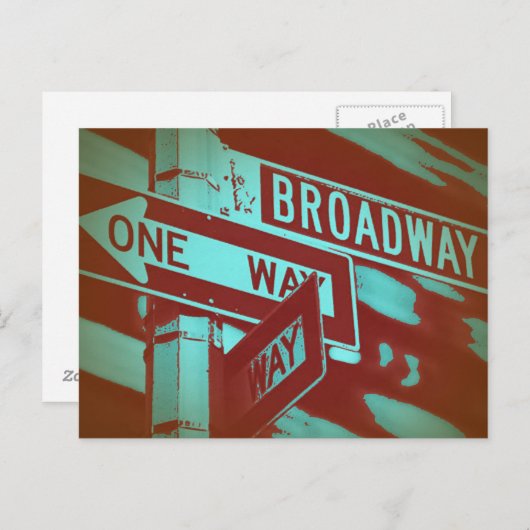 Broadway-Zeichen Postkarte (Vorne/Hinten)