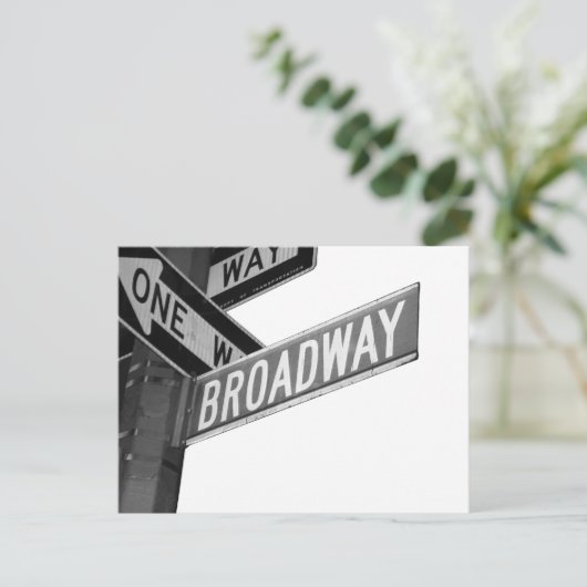 Broadway-Zeichen Postkarte (Stehend Vorderseite)