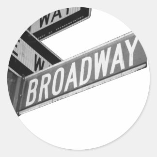 Broadway-Zeichen Runder Aufkleber