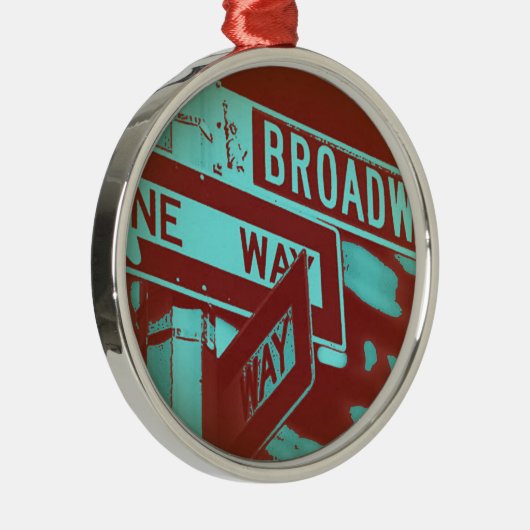 Broadway-Zeichen Silbernes Ornament (Rechts)