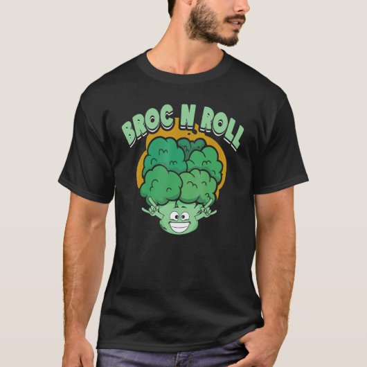 Broc N Roll   Vegan Vegetarian Broccoli Vegetable T-Shirt (Vorderseite)