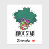 Broc Star Funny Brocolli Rock Star Pun Aufkleber (Blatt)