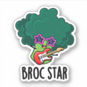 Broc Star Funny Brocolli Rock Star Pun Aufkleber (Vorderseite)