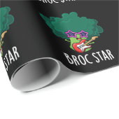 Broc Star Funny Brocolli Rock Star Pun Dark BG Geschenkpapier (Rolleneckpunkt)