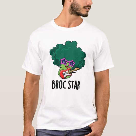 Broc Star Funny Brocolli Rock Star Pun T-Shirt (Vorderseite)