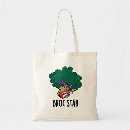 Broc Star Funny Brocolli Rock Star Pun Tragetasche (Vorne)