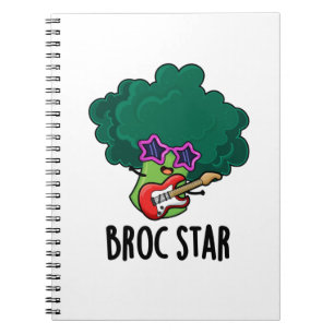 Broc Star Lustiger Brokkoli Rockstar Wortspiel  Notizblock