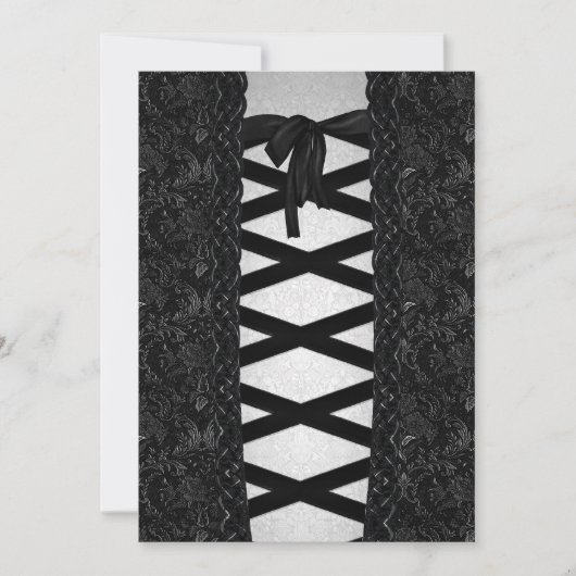 Brocade Corset Look Goth Wedding Einladung (Vorderseite)