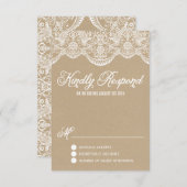 Brocade Lace Imitats Kraft Paper RSVP Card (Vorne/Hinten)