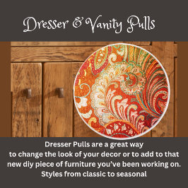 Brocade Red Orange Yellow Keramikknauf