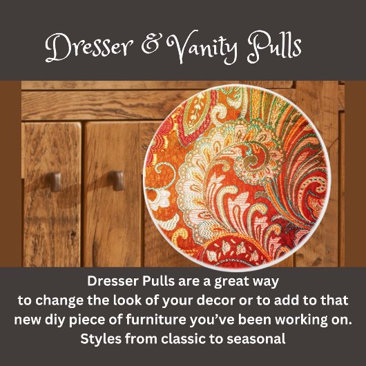 Brocade Red Orange Yellow Keramikknauf