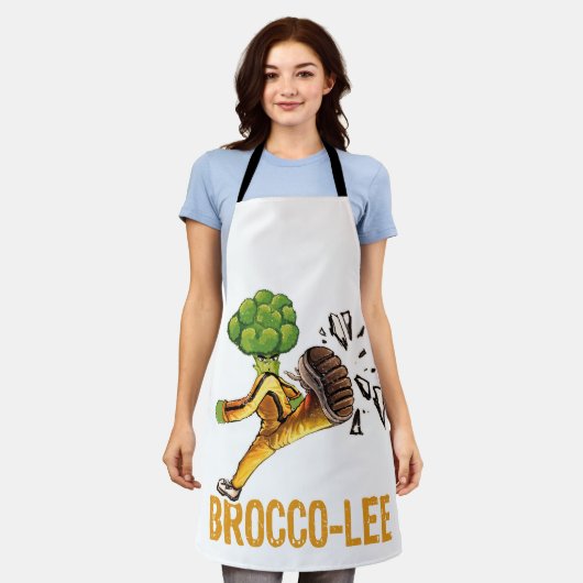 Brocco Lee kungfu Broccoli All-over Print Schürze (Getragen)