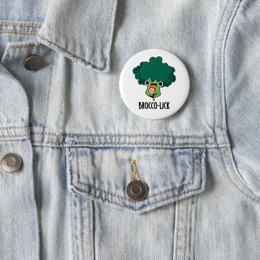 Brocco lick Funny Veggie Broccoli Pun Button (Beispiel)