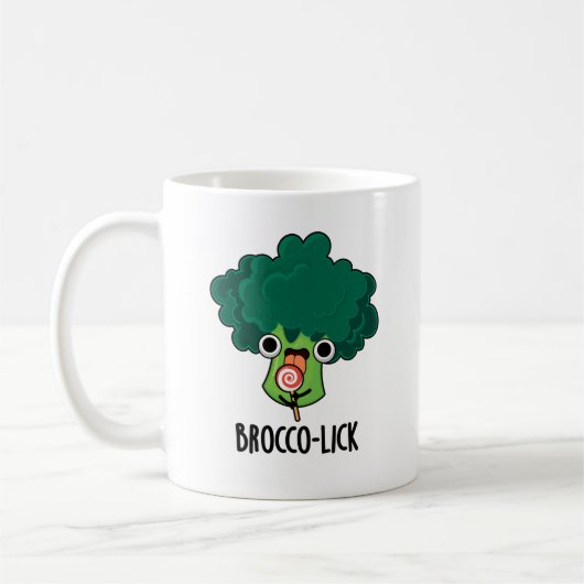 Brocco lick Funny Veggie Broccoli Pun Kaffeetasse (Links)