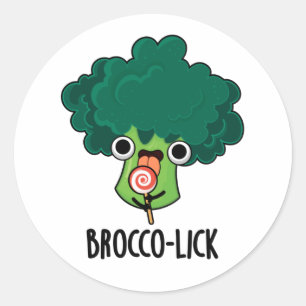 Brocco lick Funny Veggie Broccoli Pun Runder Aufkleber