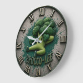 Brocco Life Funny Broccoli Cute Vegetable Kitchen Große Wanduhr (Winkel)
