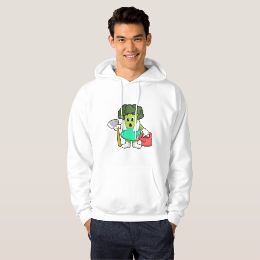 Broccoli als Bauer mit Wasserkocher Hoodie (Vorne ganz)