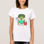 Broccoli als Bauer mit Wasserkocher T-Shirt (Vorderseite)
