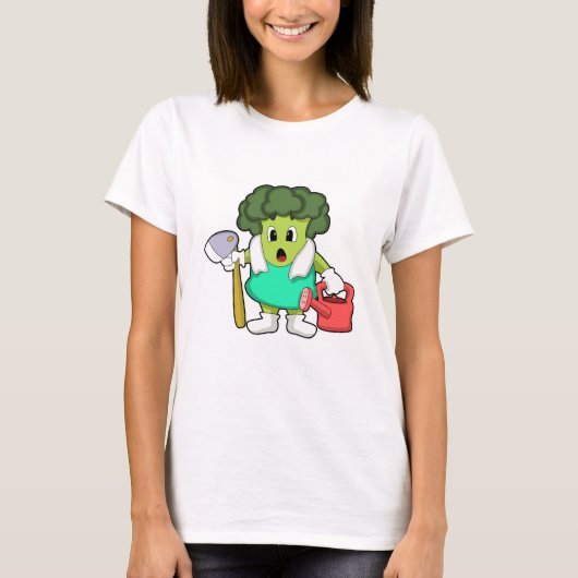 Broccoli als Bauer mit Wasserkocher T-Shirt (Vorderseite)