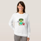 Broccoli als Bauer mit Wasserkocher T-Shirt (Vorne ganz)