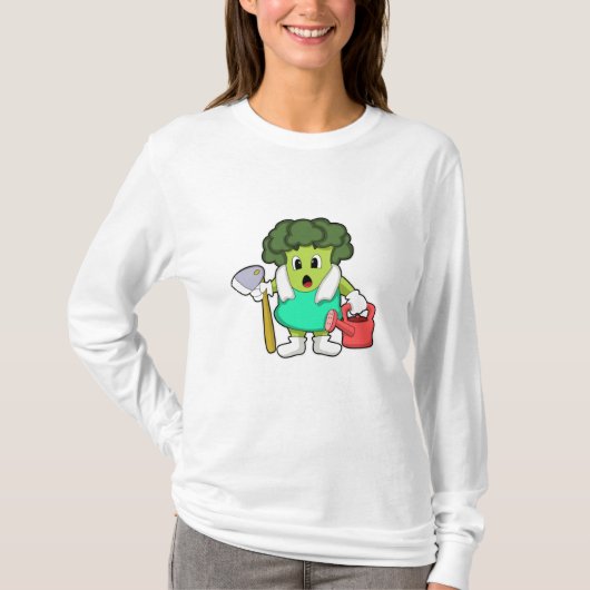 Broccoli als Bauer mit Wasserkocher T-Shirt (Vorderseite)