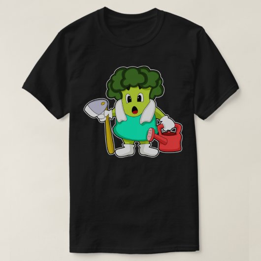 Broccoli als Bauer mit Wasserkocher T-Shirt (Design vorne)
