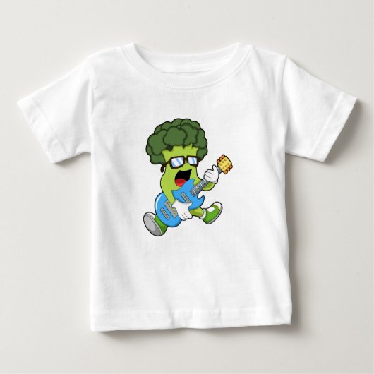 Broccoli als Musiker mit Gitarre Baby T-shirt (Vorderseite)