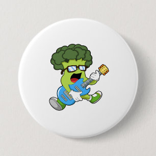 Broccoli als Musiker mit Gitarre Button